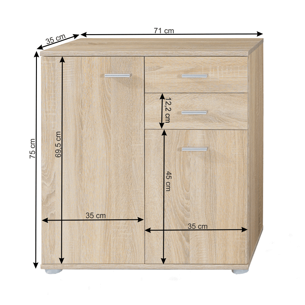 Komoda Tammy 2 2T2S (dub sonoma)