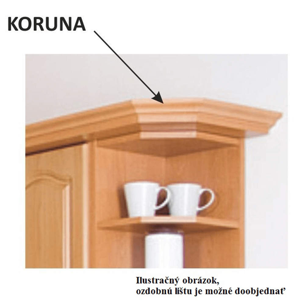 Horní kuchyňská skříňka Leite MDF klasik W40S/P olše (P)