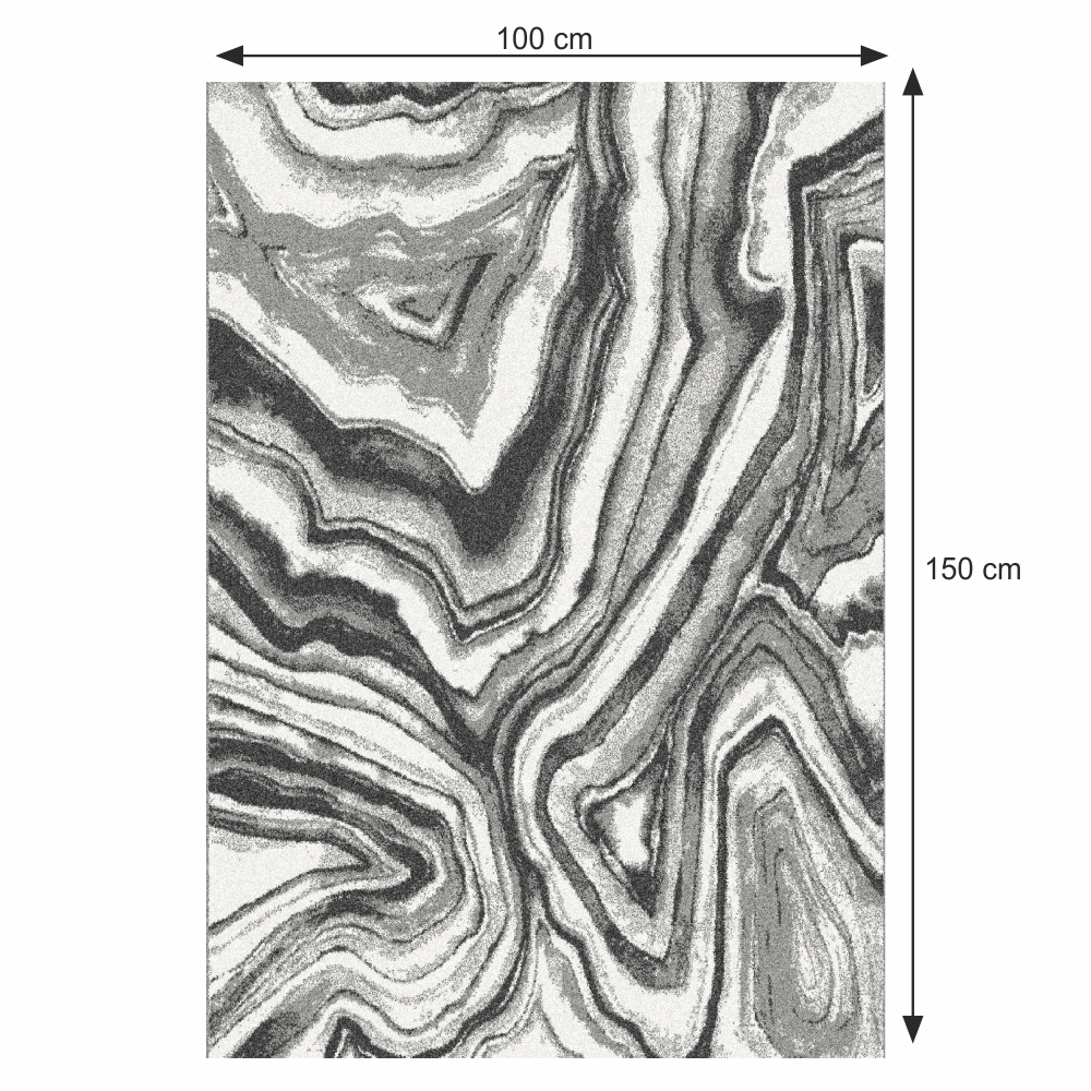 Koberec Siner 3 (bílá + černá)