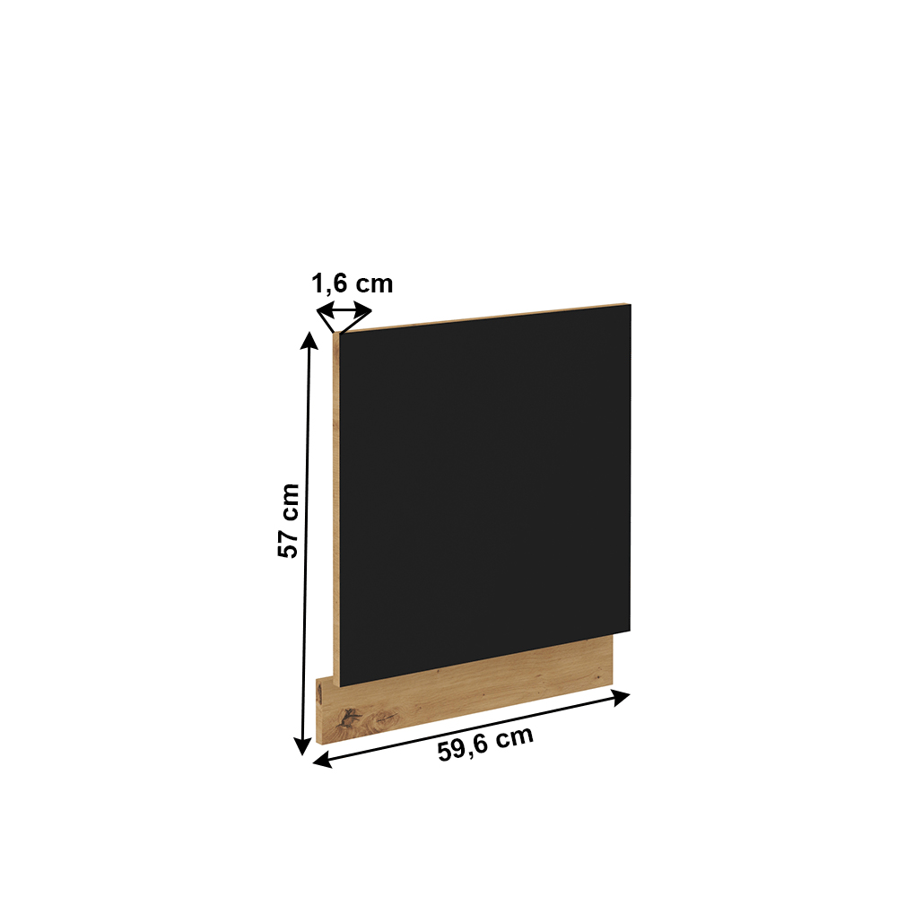 Dvířka na myčku Meriel ZM 570x596 (černá + dub artisan)