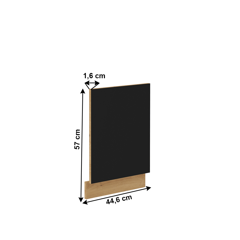 Dvířka na myčku Meriel ZM 570x446 (černá + dub artisan)