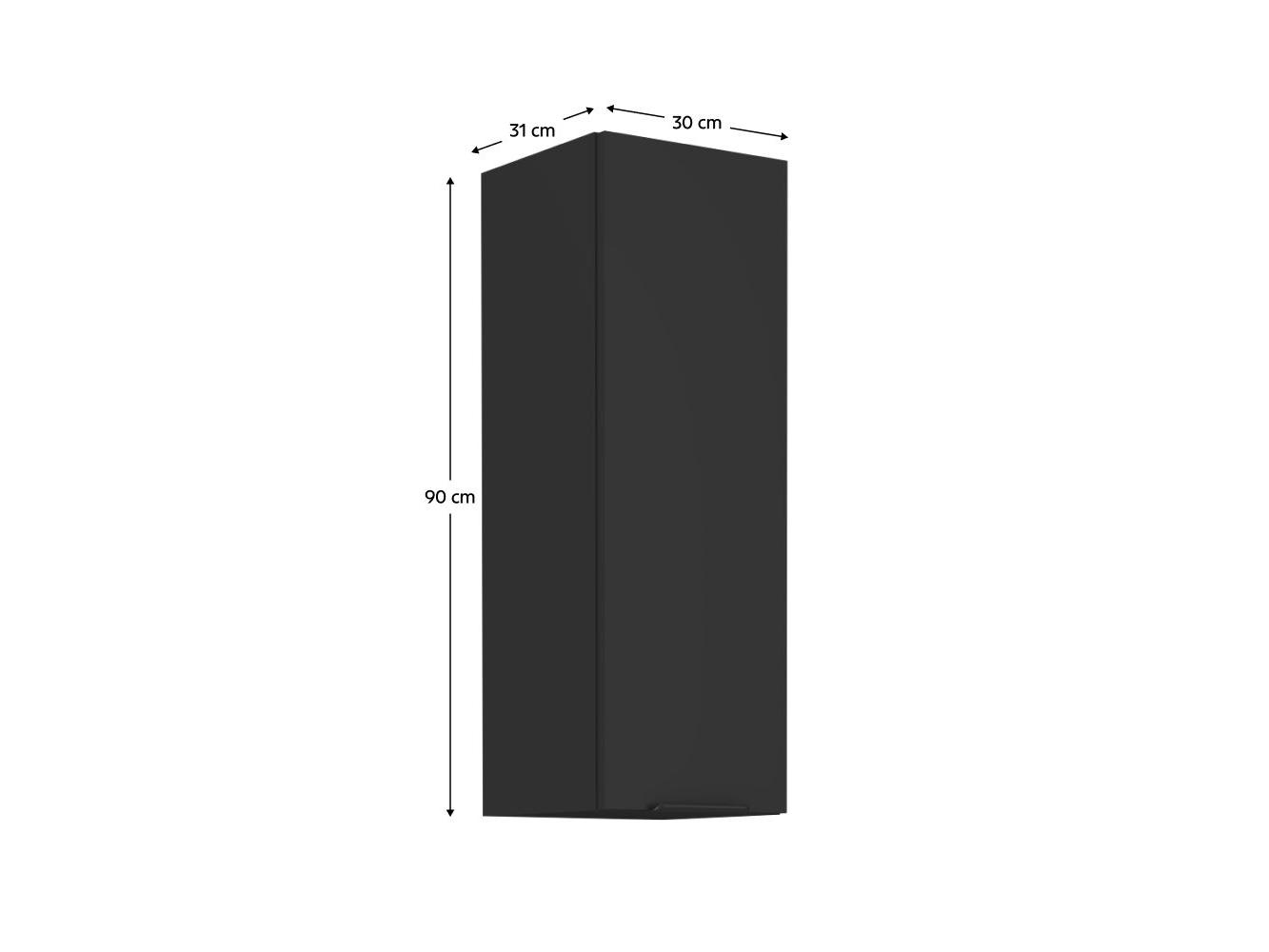 Horní kuchyňská skříňka Sobera 30 G 90 1F (černá)
