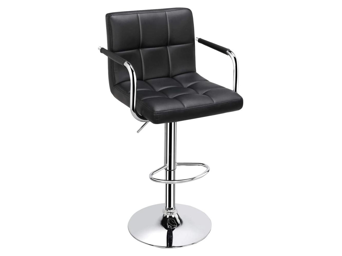Barová židle LEONA (černá + chrom)