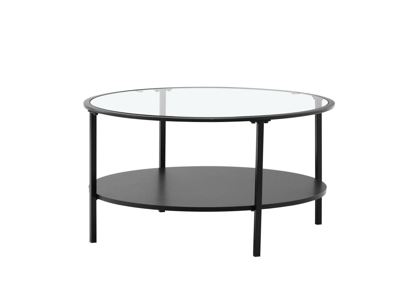 Konferenční stolek CARLAN (černá + sklo + kov)
