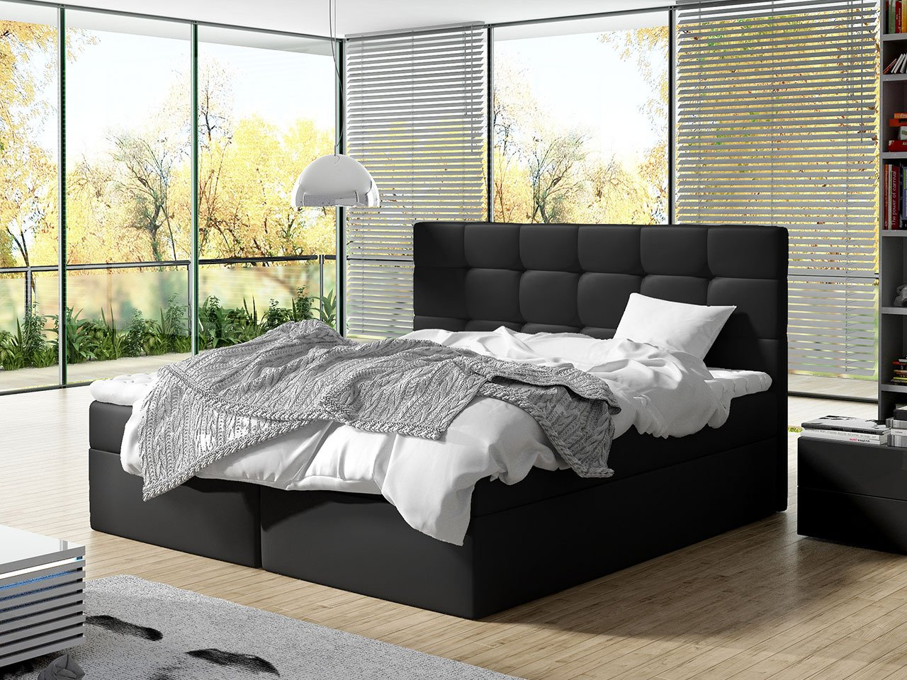 Boxspring postel 140 cm Cinara (ekokůže soft 017 (bílá)