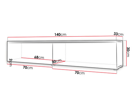 TV skříňka Dlana 140 MDF (černý grafit + rybí kost černá) (s bílým LED osvětlením)