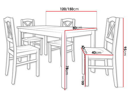 Jídelní stůl se 4 židlemi Larry Round (šedá) *výprodej