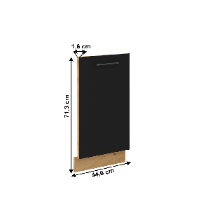 Dvířka na myčku Meriel ZM 713x446 (černá + dub artisan)