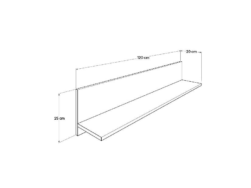 Nástěnná police Refledetto (ořech světlý)