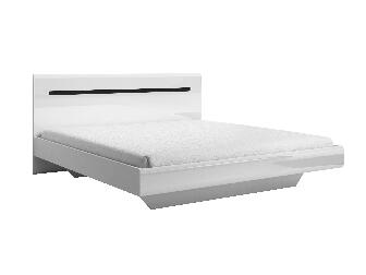 Manželská postel 160 cm Hayle Typ 31 (bílá + bílý vysoký lesk)