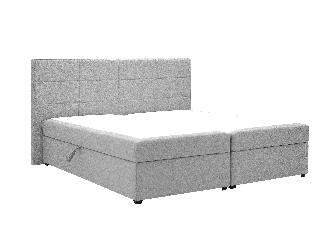 Manželská postel Boxspring 180 cm Revenant (světle šedá) (s roštem a matrací) (s úl. prostorem)