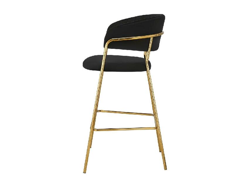 Barová židle Dasmona 2 (černá + zlatá + chromová)