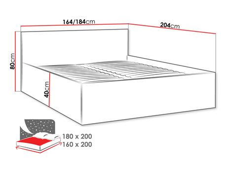 Manželská postel 160 cm Noralan 160 (alpská bílá) (s roštem)