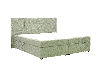 Manželská postel Boxspring 180 cm Revenant (mentolová) (s roštem a matrací) (s úl. prostorem)