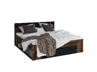 Manželská postel 180 cm Benson Typ 92 (dub monastery + černá)