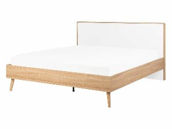 Manželská postel 140 cm SERVI (s roštem) (světlé dřevo)
