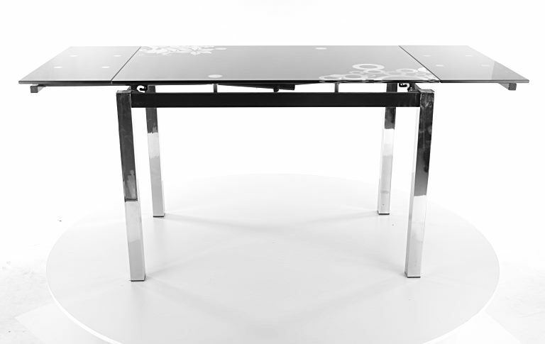 Rozkládací jídelní stůl 110-170 cm Gerardo (černá + chromová) (pro 4 až 6 osob)