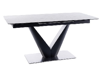 Rozkládací jídelní stůl 160-220 cm Carletta (bílá + černá) (pro 8 a více osob)