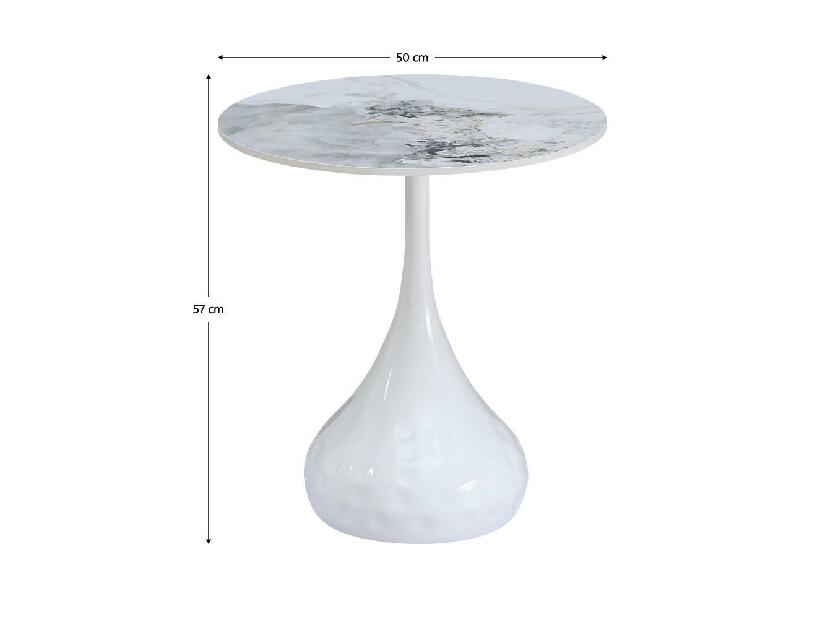 Konferenční stolek Ebral (mramor bílý + ocel)