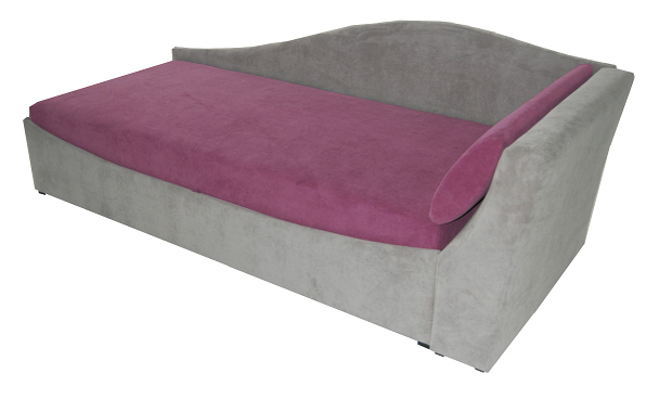 Jednolůžková postel (válenda) 90 cm BRW Boston šedá + fialová (P) (s roštem a matrací)