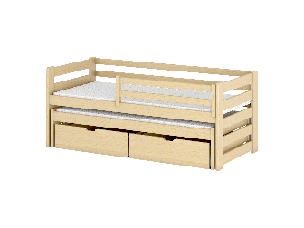Dětská postel 80 cm SIMO (s roštem a úl. prostorem) (borovice)