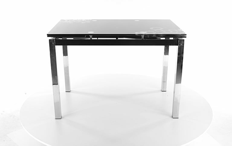 Rozkládací jídelní stůl 110-170 cm Gerardo (černá + chromová) (pro 4 až 6 osob)