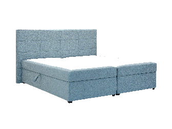 Manželská postel Boxspring 180 cm Revenant (modrá) (s roštem a matrací) (s úl. prostorem)